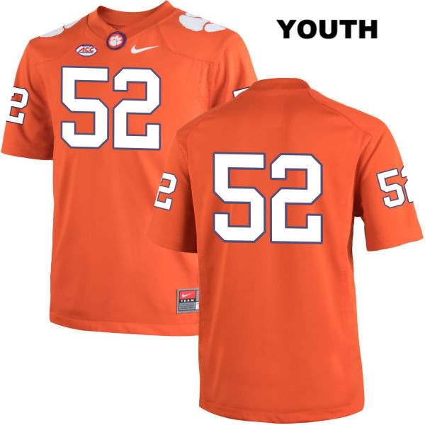 Youth Clemson Tigers #52 Connor Prevost Stitched Orange Authentic Nike No Name NCAA College Football Jersey MUH7846YC